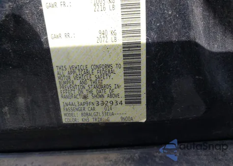 2015 Nissan Altima 2.5/2.5 S/2.5 Sl/2.5 Sv from USA, damaged, VIN 1N4AL3AP9FN332934